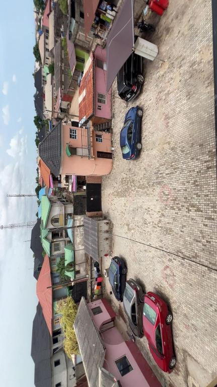 an aerial view of cars parked in a parking lot at Rehoboth place in Awoyaya