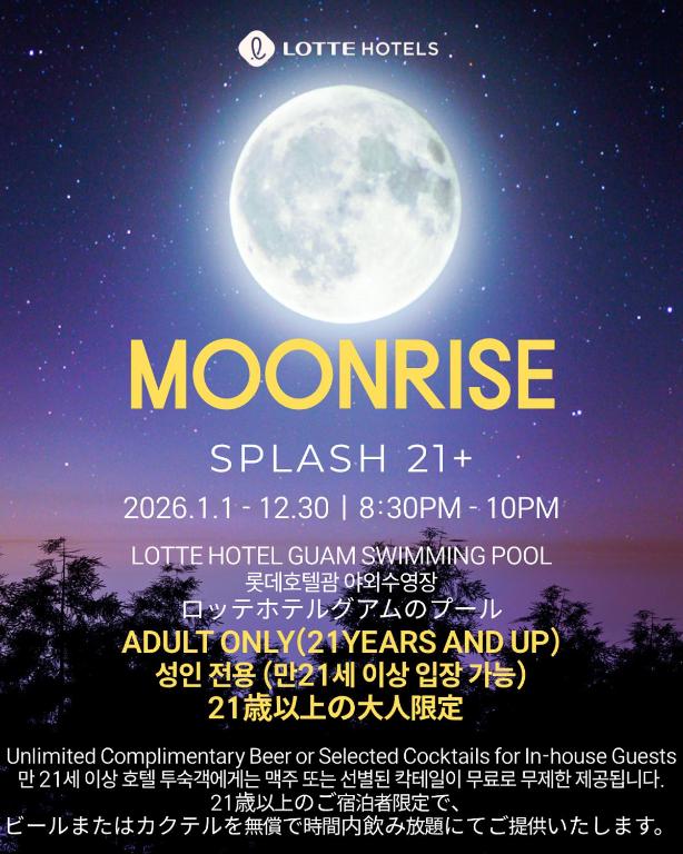 a moonrise flyer with a full moon in the sky at Lotte Hotel Guam in Tumon