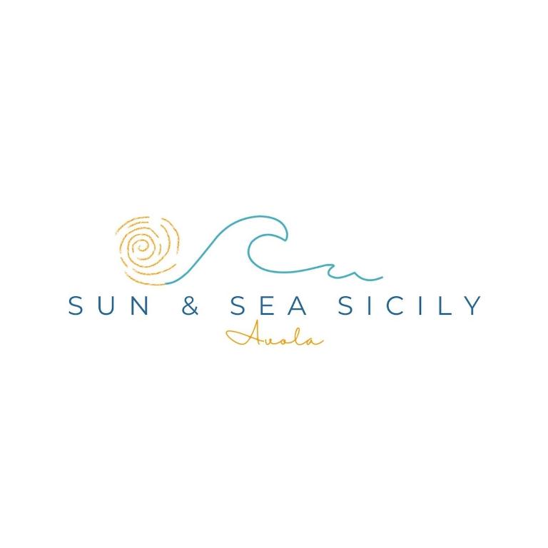 a handwritten logo for sun and sea sights at Avola Sun & Sea Sicily in Avola