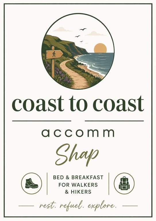 a poster for a coast to coast ocean shop at Coast to Coast Accom - Shap in Shap