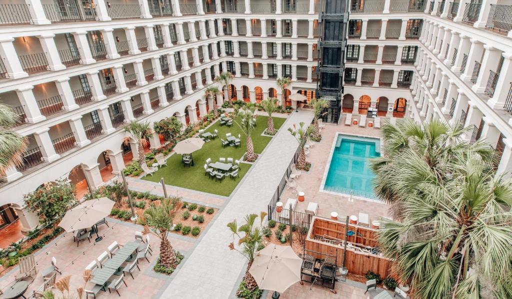 an aerial view of the courtyard of a building at Estancia del Norte San Antonio, A Tapestry Hotel by Hilton in San Antonio