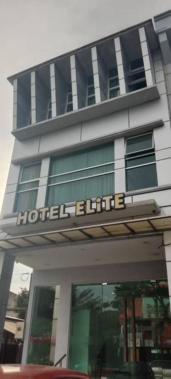 a hotel building with the words hotel elite on it at Elite Hotel in Kuantan