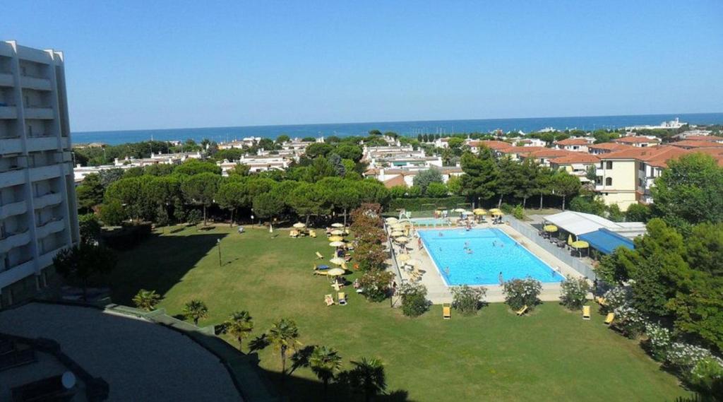 an aerial view of a resort with a swimming pool at Italian Experience-Suite Riviera in Porto Recanati