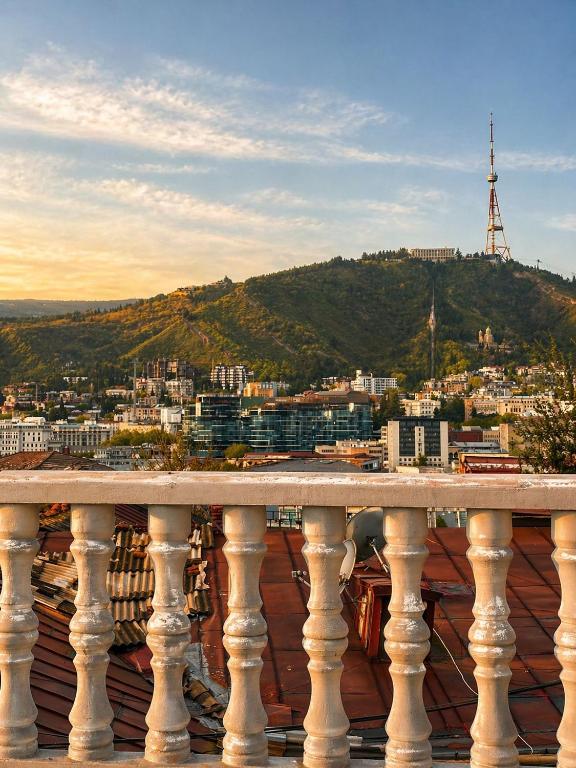 a balcony with a view of a city at BB Old City in Tbilisi City