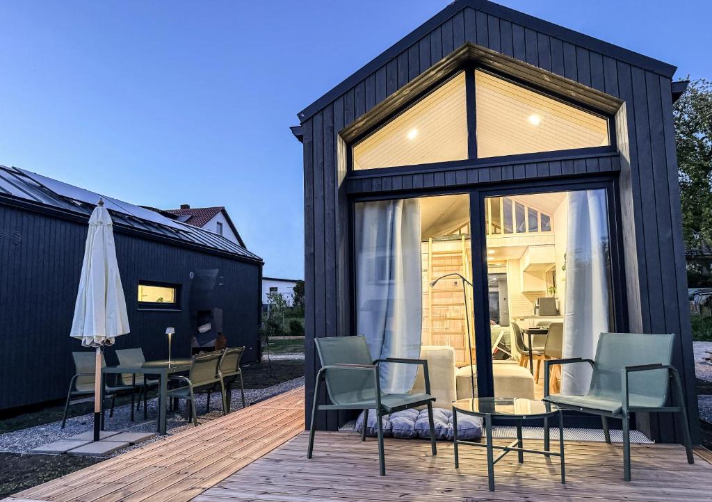 Bygningen som feriehuset ligger i
