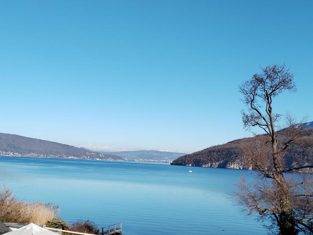 a view of a large body of water at L'Escale au Lac - Vue panoramique - parking & plage privés in Duingt