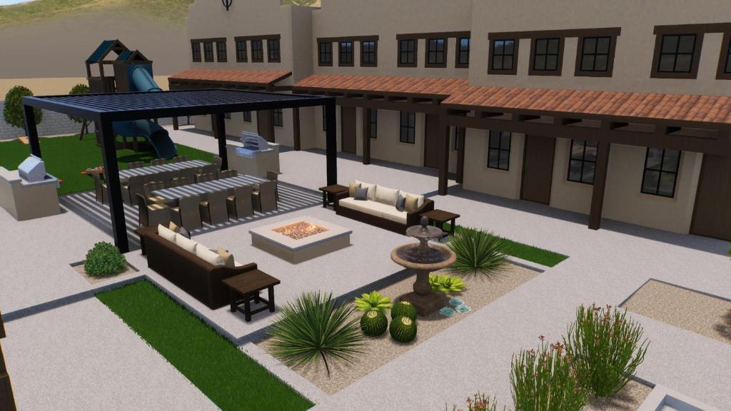a rendering of a building with a patio at Casa De Hot Springs in La Verkin