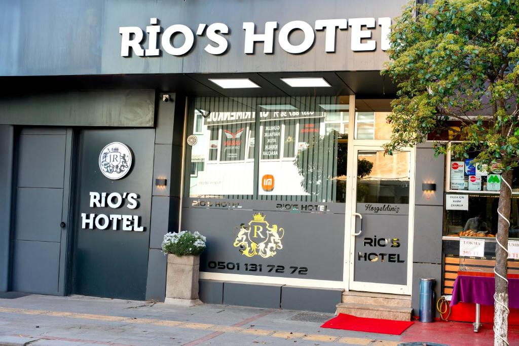 a rros hotel sign on the front of a building at RİO's HOTEL KURTKÖY in Istanbul
