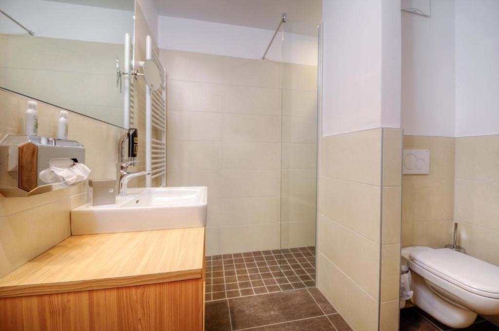 Koupelna v ubytování Hotel Bergkristall