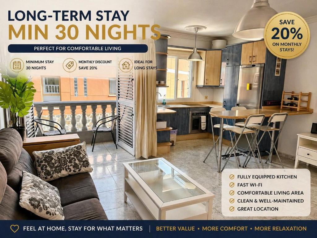 a magazine advertisement for a long term stay min nights at Roca Mogán in Puerto de Mogán