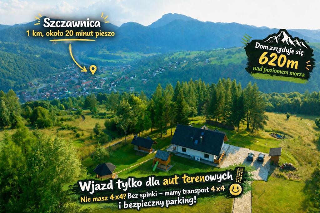 a house on a hill with mountains in the background at !! Dom nad Chmurami w Pieninach - BALIA & SAUNA - Piękny Widok na SZCZAWNICĘ !! in Szczawnica