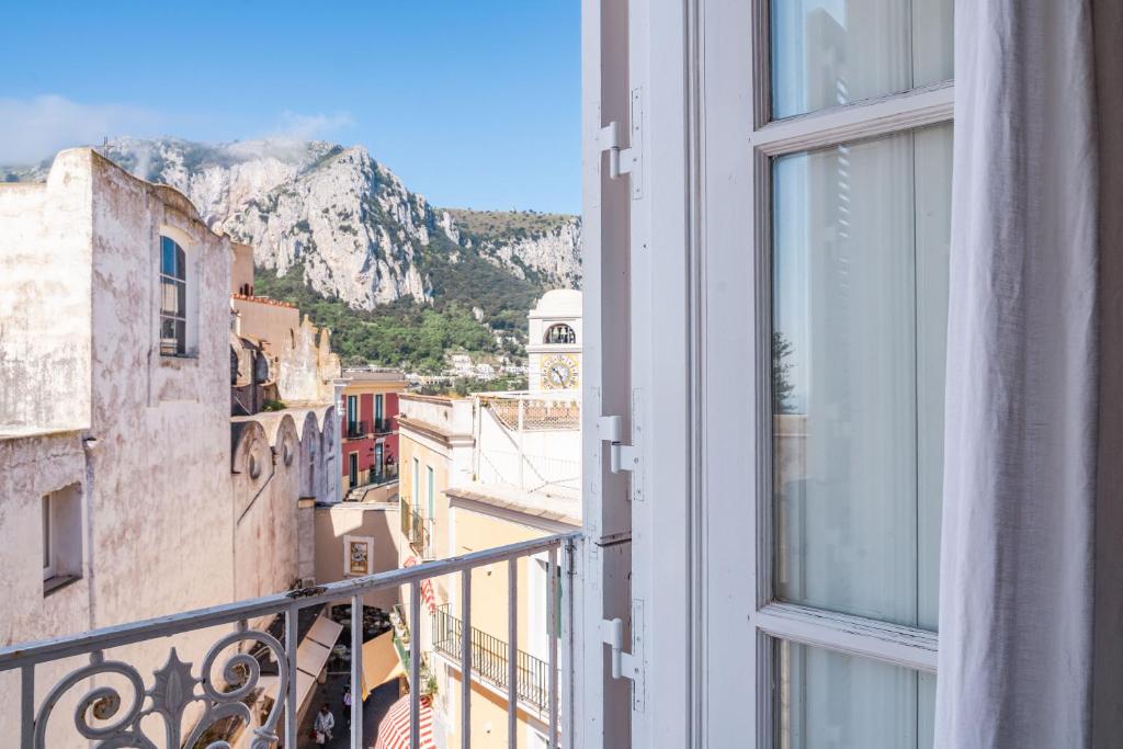 a view from a window of a city at Palazzo Nobili in Capri