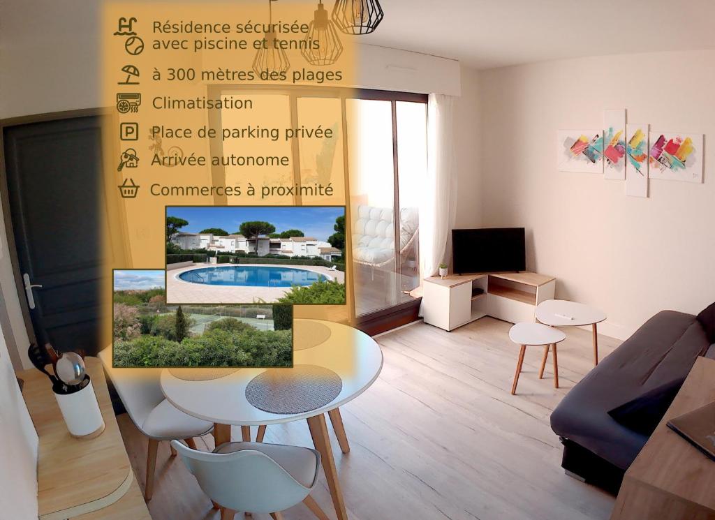 Casa Lano - T2 avec terrasse, résidence avec piscine et tennis