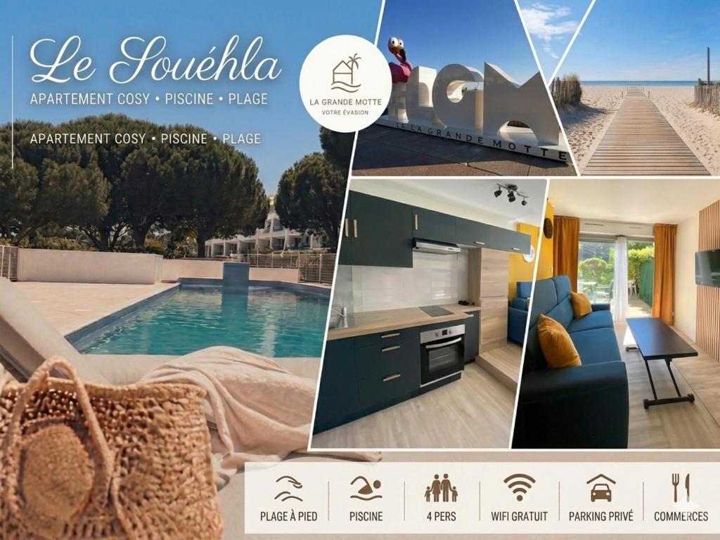 Le Souéhla Appart 4 pers-Piscine Wifi Parking Mer
