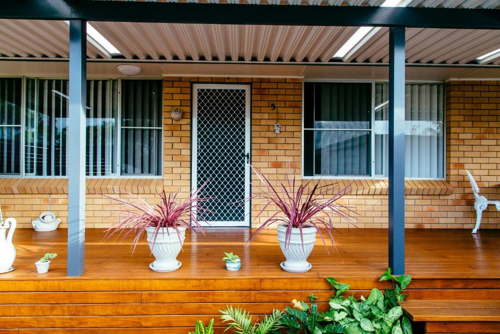 Balkón nebo terasa v ubytování Coffs Jetty BnB