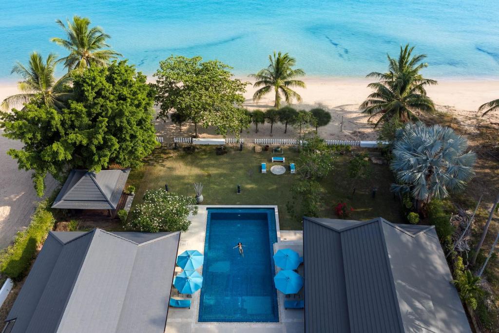 an aerial view of a resort with a swimming pool at Ban Laem Set - by Sublime Samui Villas in Laem Set Beach