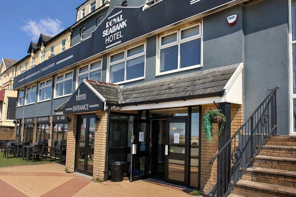 a building with a sign on the front of it at Royal Seabank Hotel in Blackpool