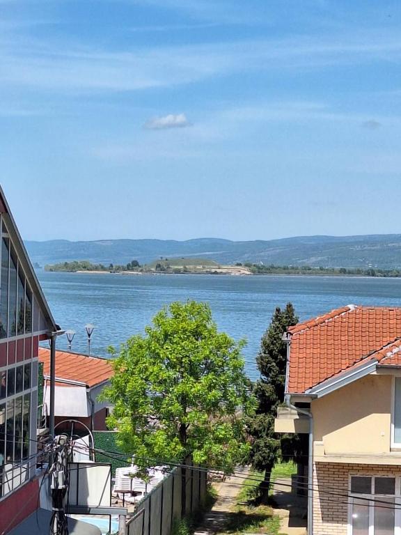 a view of the water from a house at Golubac Bay Apartment in Golubac