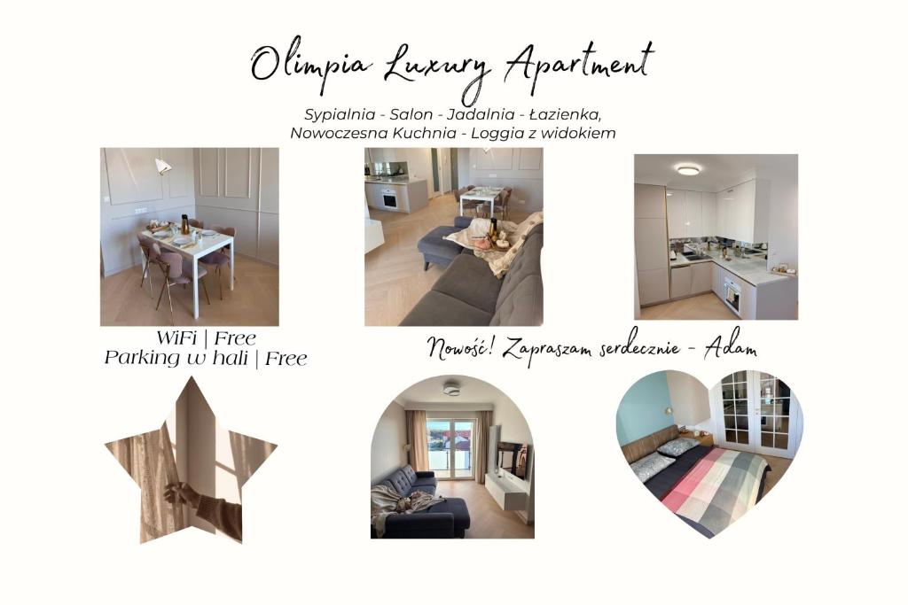 a collage of photos of a home at Olimpia Luxury Apartment in Lębork