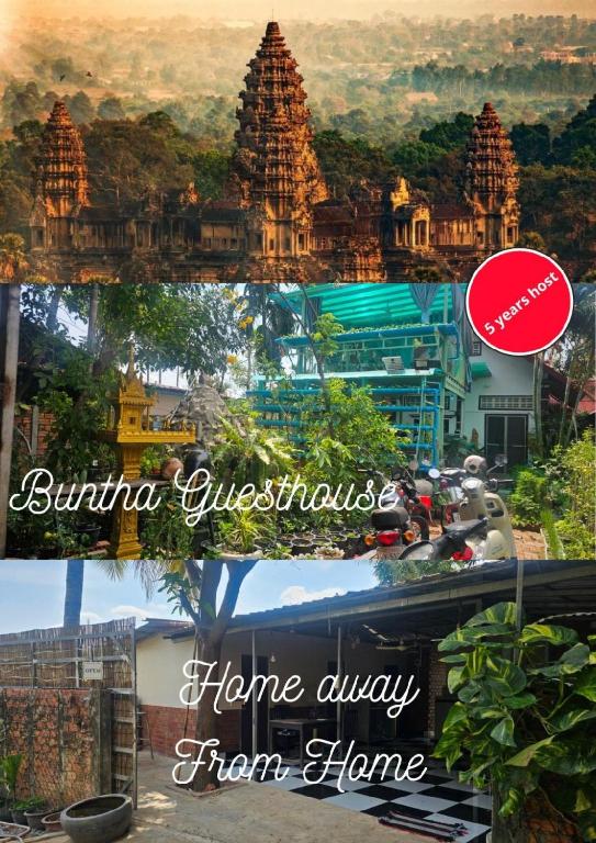 a collage of two pictures of a building and a city at Nomad Guesthouse by Buntha in Phumĭ Réach Born (2)