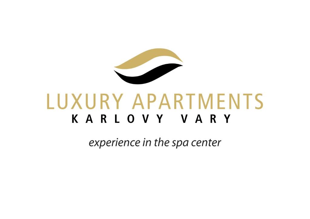 カルロヴィ・ヴァリにあるHalada house apartmentsの高級アパートメントのロゴ、スパセンターでの様々な体験を楽しめます。