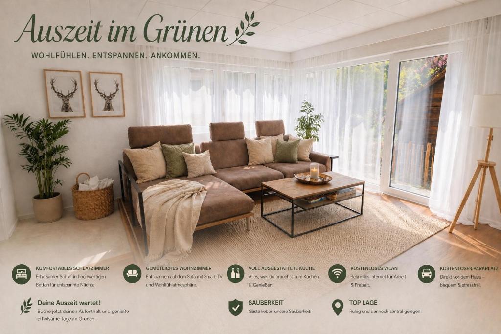 a living room with a couch and a table at Bollenhut 1 in Bad Wildbad