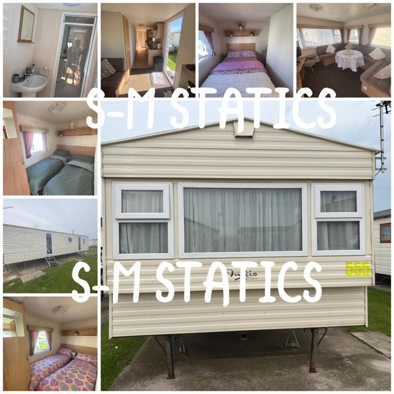 a collage of pictures of a tiny house at S-M Statics in Kinmel Bay