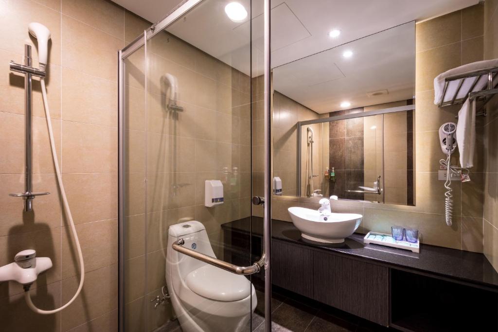 Koupelna v ubytování Yundu Business Hotel