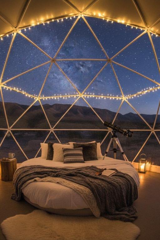 a room with a starry sky with a bed and a camera at Royal rum in Disah