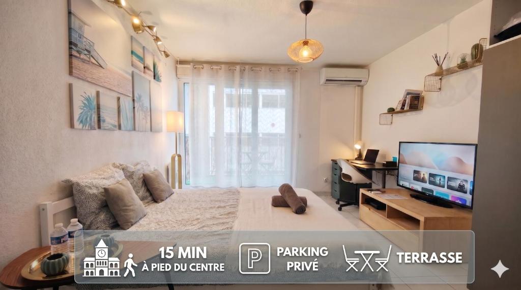 Airkeys Le Galice - Idéal Couple en Escapade Aix Culture & Détente - Terrasse Privée - Calme - Parking GRATUIT - Bastide Cézanne en face - Centre Aix 15min à pied - WIFI HD - Climatisation