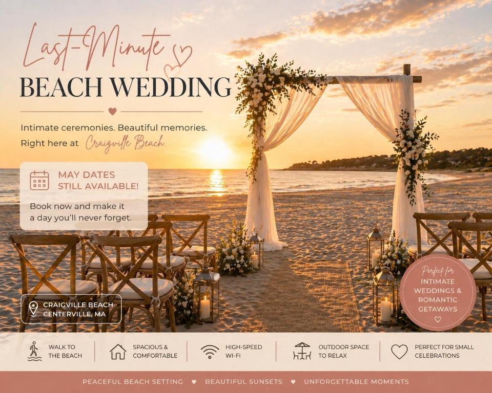 an image of a wedding ceremony on the beach at Cirlene's Beach Retreat in Barnstable