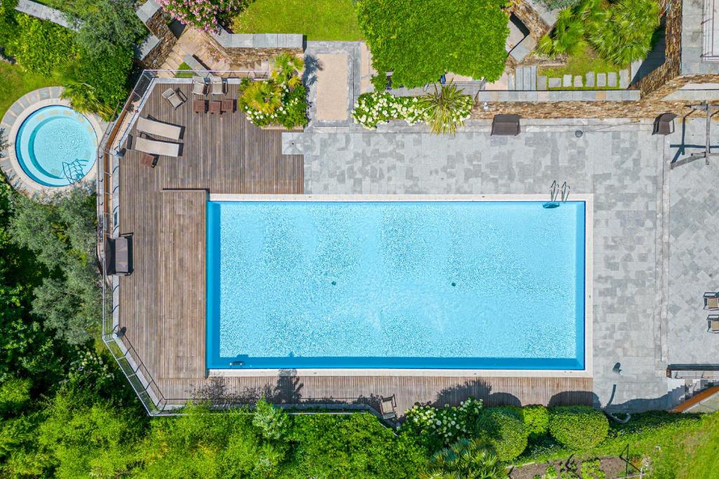 an overhead view of a swimming pool at Magical Menaggio Vista in Menaggio