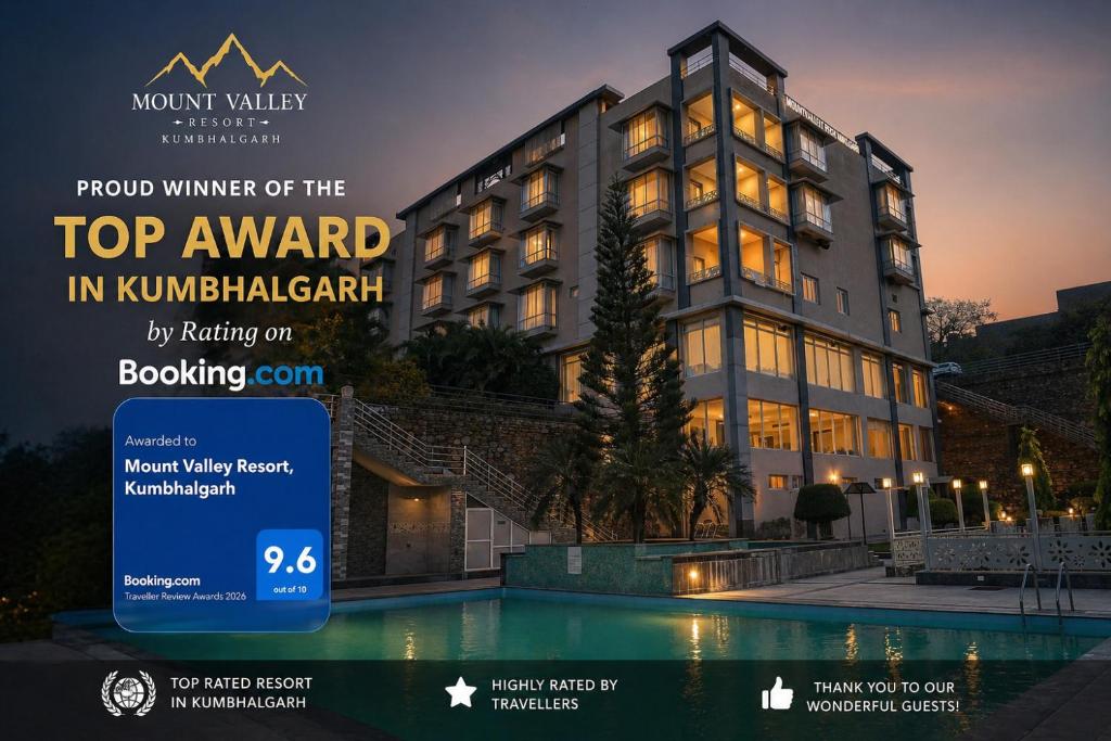 a flyer for a top award in kumbhalgarh hotel at Mount Valley Resort in Kumbhalgarh