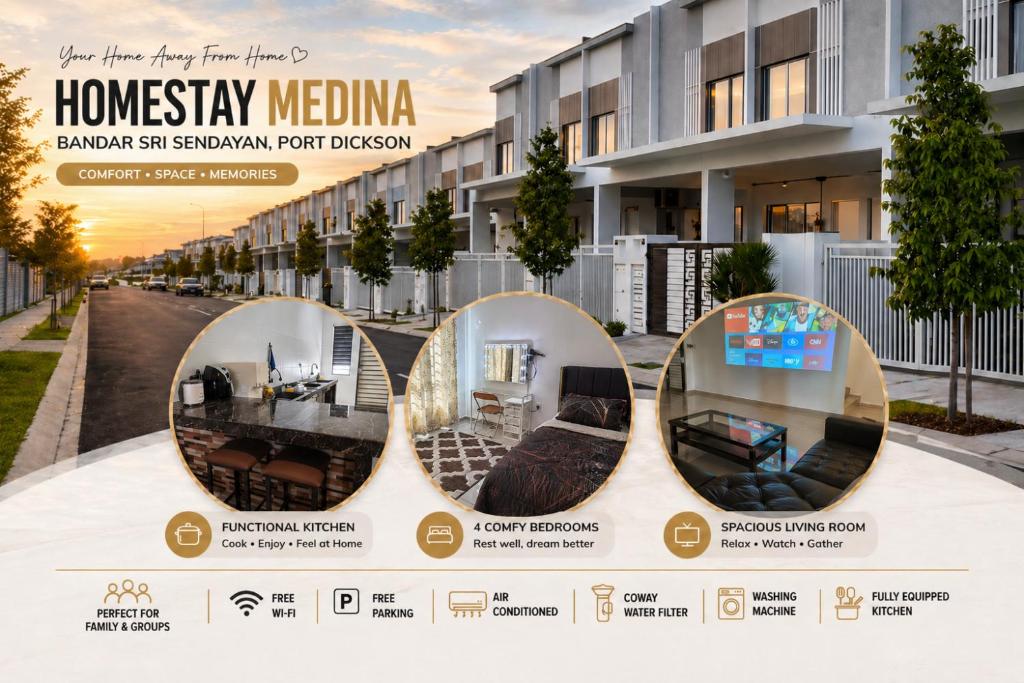 a poster for a housestay melia bangkok servayan perominium per apartment at Homestay Medina Sendayan in Kampong Baharu Jimah