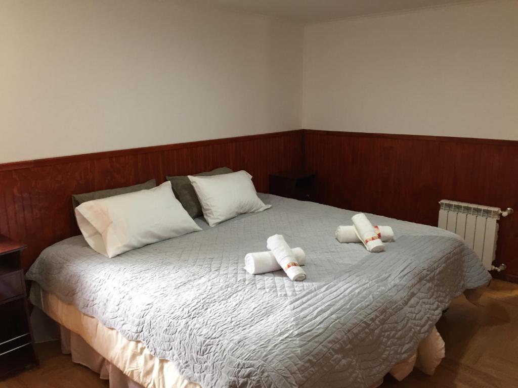 Postel nebo postele na pokoji v ubytování Hostal Andes Patagonicos