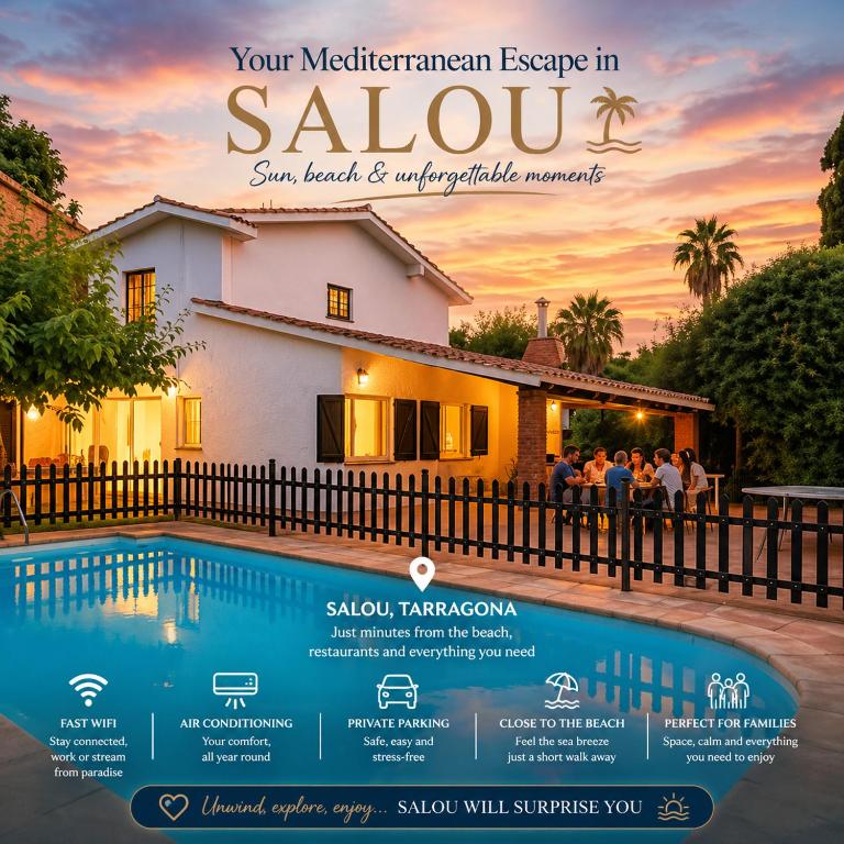 Escape to Salou! Pool, Barbecue & Beach 5 Min Away
