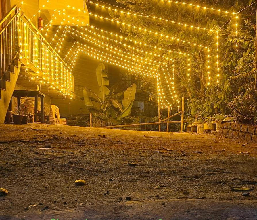 a string of lights hanging over a house at Close2heaven 3 bedroom privacy Home with a hall and a paid kitchen in Kodaikānāl