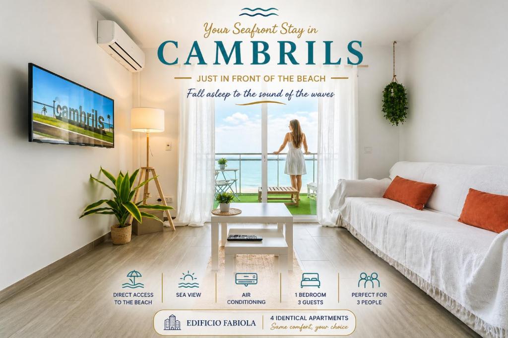 Beachfront Apartment with Sea View AC WiFi - Cambrils "Apt 208"