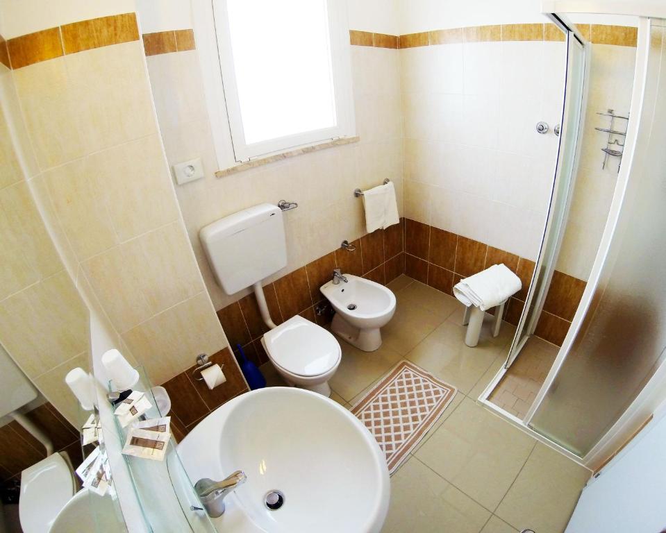 Koupelna v ubytování Hotel Raffaello