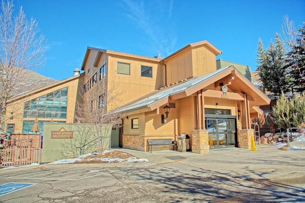 a building with a sign on the front of it at Bluegreen Vacations Streamside at Vail, an Ascend Collection Resort in Vail
