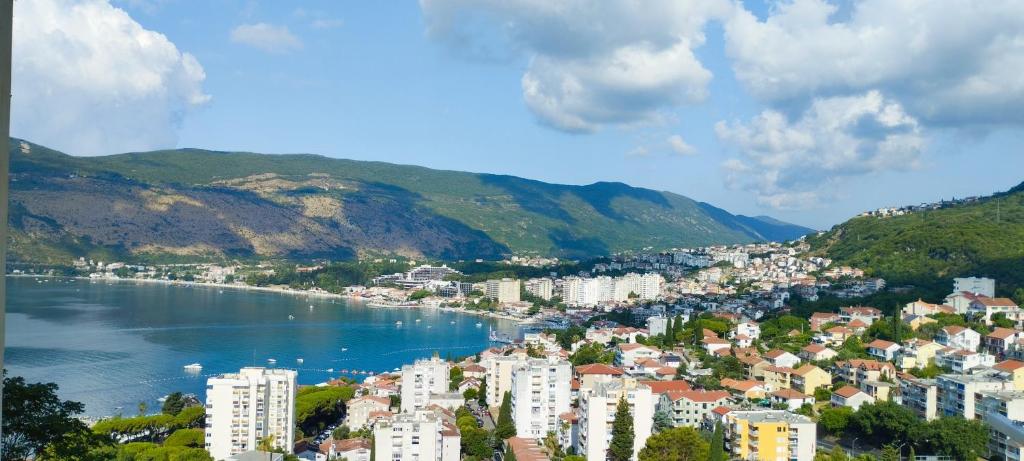 a city next to a body of water with buildings at Apartmani Lovor in Herceg-Novi