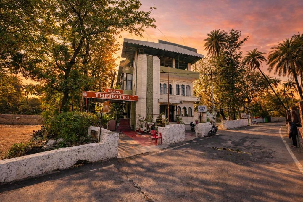 a building with a sign that reads the hotel at Ramma TheHotel - 200 mtrs from Nakki Lake in Mount Ābu