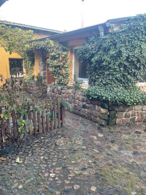 a house with a fence in front of it at Ferienwohnung Vogelnest in Templin