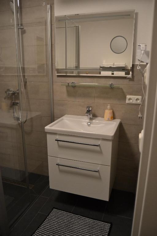 Koupelna v ubytování Aparthotel Sebastian