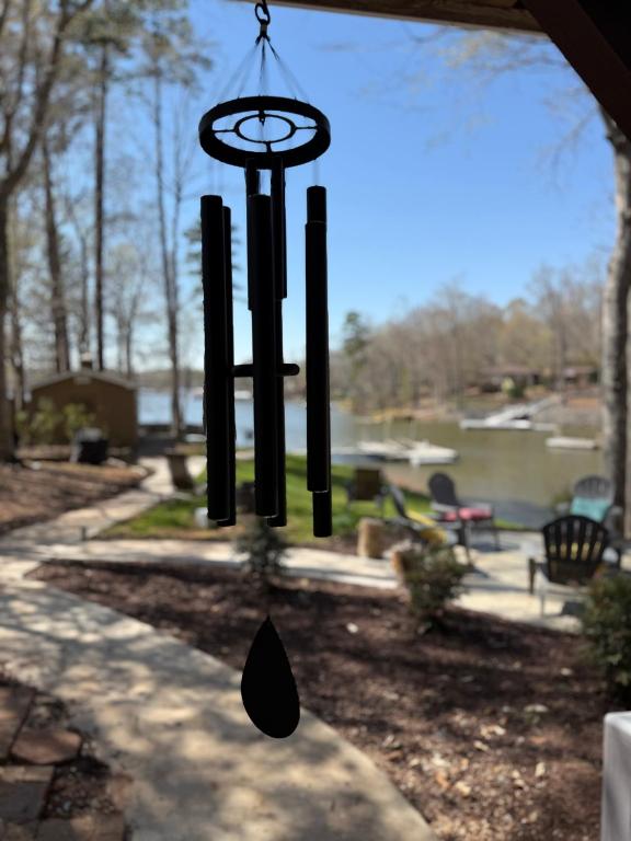 a reflection of a chandelier in a yard at High Rock Haven in Lexington