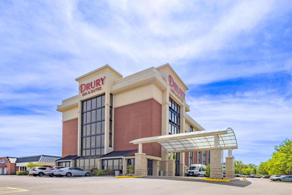 a hotel building with a buffet sign on it at Drury Inn & Suites St. Louis Airport in Edmundson