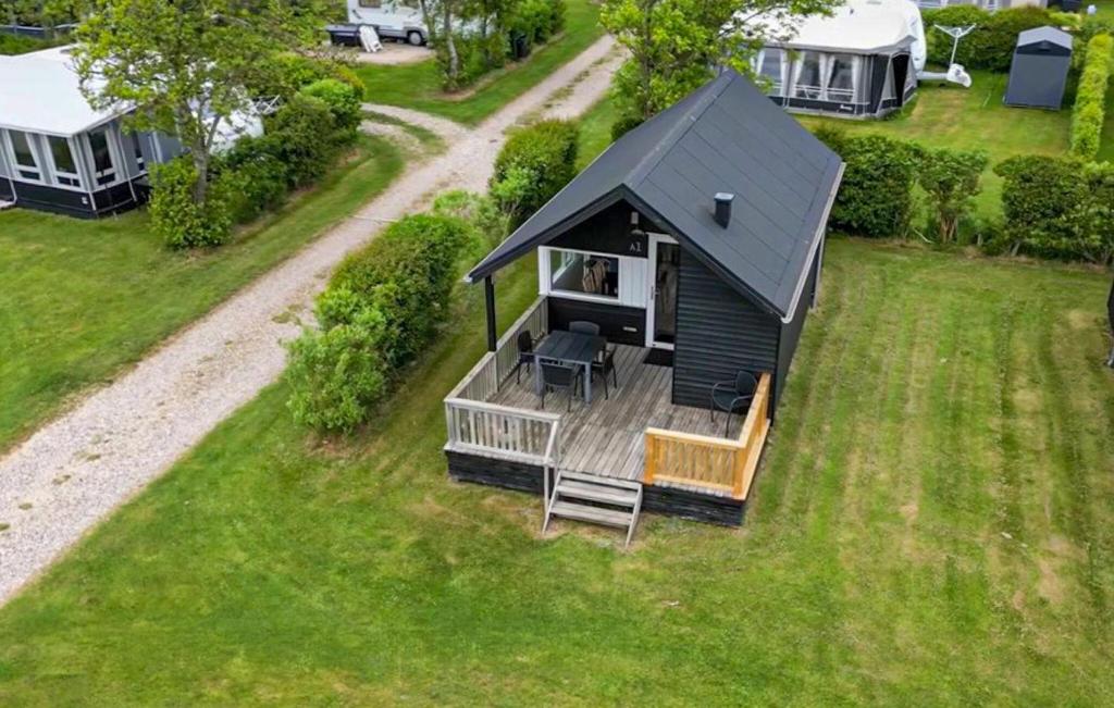 an overhead view of a tiny house on a field at Nice Apartment In Farsø With Heated Swimming Pool in Farsø