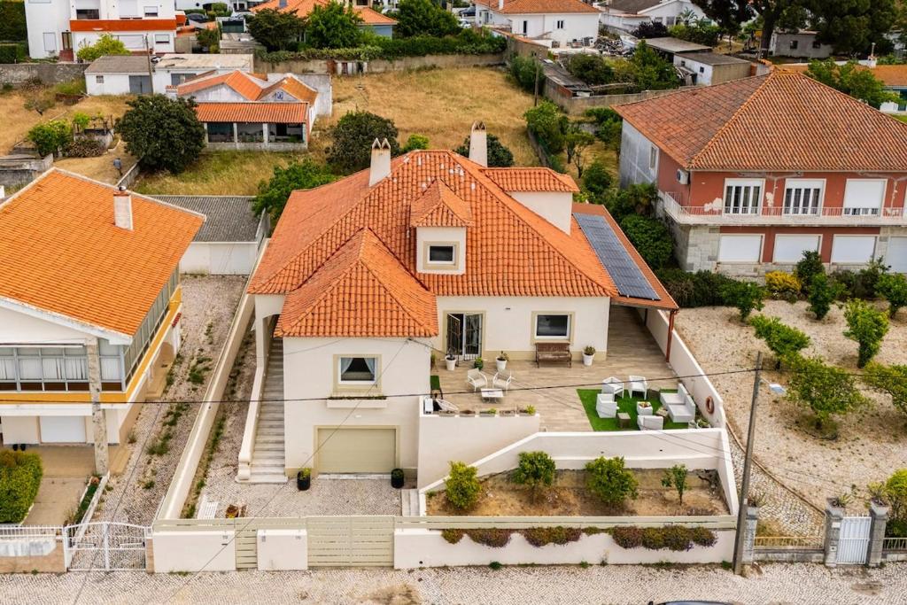 an aerial view of a house with orange roofs at Lovely Villa - By Y Concept in Setúbal