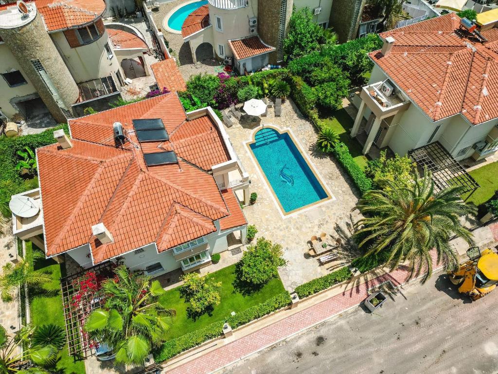 an aerial view of a house with a swimming pool at VillaBelek in Belek