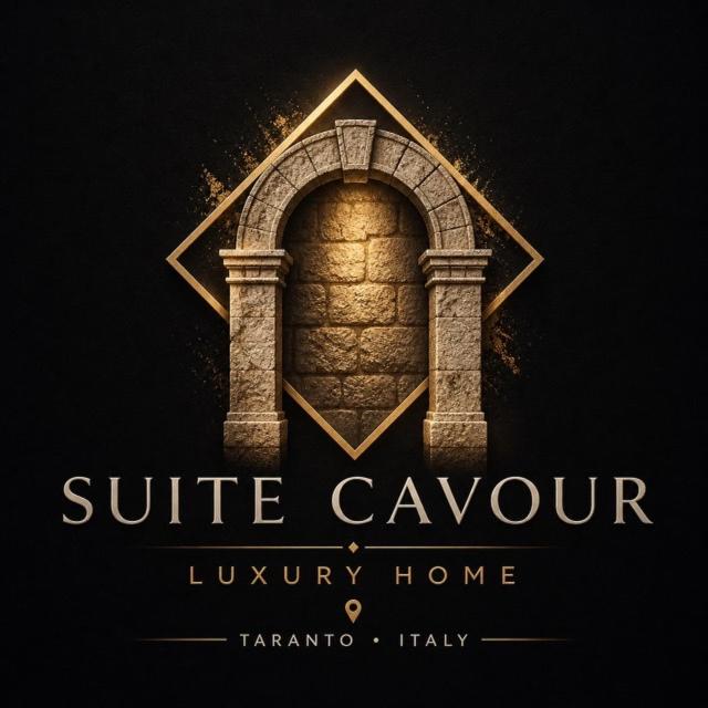 a logo for a hotel with a stone arch at Suite Cavour Luxury Home Taranto in Taranto